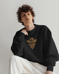 Wild West Howdy Skull Graphic Sweatshirt – Black