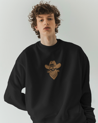 Wild West Howdy Skull Graphic Sweatshirt – Black